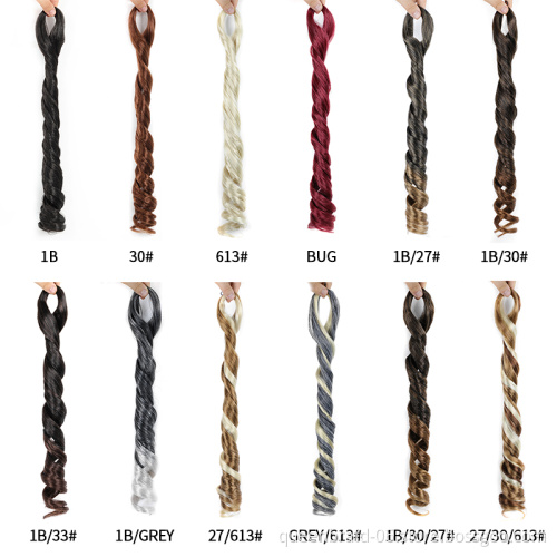 Yaki Pony Style Wavy Crochet Braid Spiral Loose shiny Silky Wave Hair French Curls Synthetic Curly Braiding Hair